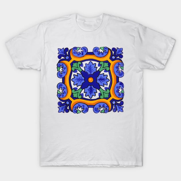 Talavera Blue Burst T-Shirt by jgeiger714